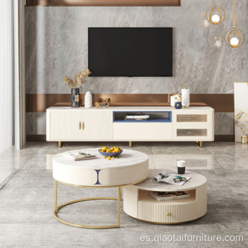 Mueble de TV con almacenamiento de color nogal Golden Foot